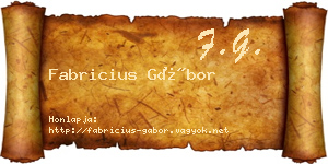 Fabricius Gábor névjegykártya