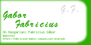 gabor fabricius business card
