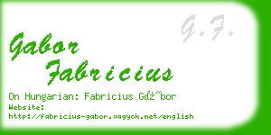 gabor fabricius business card